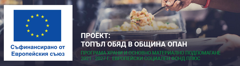 Проект топъл обяд в община Опан